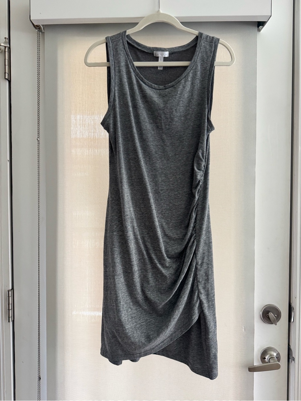Leith Ruched Tank Dress in Charcoal Gray